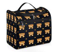 VQUVQV Trousse de toilette à suspendre, grande trousse de toilette de voyage, trousse de maquillage pour homme et femme, Ours et cœurs