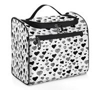 VQUVQV Trousse de toilette à suspendre, grande trousse de toilette de voyage, trousse de maquillage pour homme et femme, Motif cœur d'encre