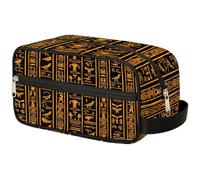 VQUVQV Trousse de toilette de voyage, trousse de toilette de douche, de salle de bain, trousse de maquillage avec poignée pour homme et femme, Rayure symbole de l'Égypte ancienne