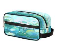 VQUVQV Trousse de toilette de voyage, trousse de toilette de douche, de salle de bain, trousse de maquillage avec poignée pour homme et femme, Motif lotus clair