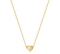 VQYSKO Femme Fille Cœur Lettre Collier-Plaqué or 18 Carats Acier Inoxydable Bijoux, Longueur 45 CM, Peut être étendu à 50 C(d'or J)
