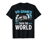 VR Games Then The World Jeu vidéo de réalité virtuelle T-Shirt Graphique avec Valeur, Homme, Noir, S