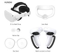 Vr Housse De Protection Elite Sangle Sangle De Tête Contrôleur Tactile Coque Avec Sangle Poignée Poignée Pour Oculus Quest 2 Accessoires - Type For Quest 2 White #C