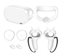 Vr Housse De Protection Elite Sangle Sangle De Tête Contrôleur Tactile Coque Avec Sangle Poignée Poignée Pour Oculus Quest 2 Accessoires - Type For Quest 2 White #D