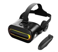 VR Lunettes pour smartphone, casque de réalité virtuelle 3D pour iOS et Android, expérience 3D immersive pour jeux et films, design léger, contrôleur de jeu et câble de charge, noir