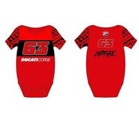 VR46 BAGNAIA - Ducati Dual Line,Baby Body,Bambino,Red,12M