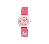 Montre pour enfant Q&Q, modèle VR99J002Y. Montre en plastique, bracelet de couleur rose et cadran multicolore. Montre analogique pour enfants. WR 100 mt.