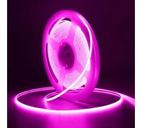 Vrabocry Bande LED COB - 5 V - USB - Blanc chaud - 3 mm de large - 400 LED/m - Pour rétroéclairage TV, bricolage - Éclairage décoratif (rose, 24 V)