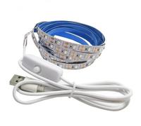 Vrabocry Bande lumineuse LED USB 5 V Rouge 1 m 2835 IP20 non étanche 60 LED avec interrupteur pour chambre à coucher, cuisine