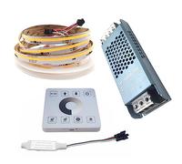 Vrabocry Cob ws2811 Bande LED pour course de chevaux 24 V avec contrôleur tactile RF 24 V 100 W Bloc d'alimentation 5 m Blanc naturel