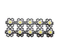 Vrabocry Lot de 10 ampoules LED haute puissance, blanc 4000-4500 K, puce, haute luminosité, puce intégrée, avec 20 mm étoile noire PCB pour lampe d'ampoule, bricolage, lumière LED haute puissance