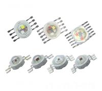 Vrabocry Lot de 10 puces LED haute puissance RVB RGBWW RGBWW RGBWY RGBWYV 3 W 9 W 12 W 15 W 18 W Lampe de scène LED Forme lumière colorée (12 broches 18 W RVB + UV 6 en 1)