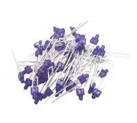 Vrabocry Lot de 100 diodes LED rondes de 2 mm - Bleu - Blanc - Jaune - Rouge - Vert - Éclairage lumineux - Composants électroniques - Indicateur de lumière (diffuseur bleu - 100 pièces)