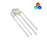 Vrabocry Lot de 100 diodes LED RVB multicolores de 3 mm - Anode commune - Lentille ronde transparente tricolore - 4 broches - Éclairage tricolore - Lampes d'éclairage - Composants électroniques