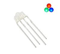 Vrabocry Lot de 100 diodes LED RVB multicolores de 3 mm avec lentille ronde diffusée à l'anode commune tricolore à 4 broches lumineuses tricolores pour éclairage des composants électroniques