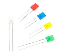 Vrabocry Lot de 100 diodes lumineuses LED 2 x 3 x 4 (5 couleurs x 20 pièces) - 234 lentilles colorées diffusées - Blanc, rouge, jaune, vert, bleu