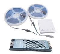 Vrabocry WS2811 2835 Bande Lumineuse LED 120 LED/m Effet Eau Courante Course de Chevaux Pixel DC24V Flexible Blanc Froid + Contrôleur Sans Fil + Alimentation (Ensemble de 10 m, Blanc Naturel)