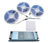 Vrabocry WS2811 2835 Bande lumineuse LED 120Led/m à effet d'eau qui coule/course de chevaux DC24V Flexible Blanc froid + Contrôleur sans fil + Alimentation (Kit de 15 m, Blanc chaud)