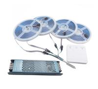 Vrabocry WS2811 2835 Bande lumineuse LED à pixels 120 LED/m à effet d'eau qui coule et course de chevaux DC24V Flexible Blanc froid + contrôleur sans fil + alimentation avec effets de poursuite