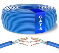 Vrac Câble Ethernet 100M, Bulk Reseau Lan Cat 6 Haut Debit Pour Internet Rapide 1 Gbps 250 Mhz, Câble Ethernet Awg24, Cat6 En Vrac Utp Cca (100 Mètres, Bleu)[CAB9162136]