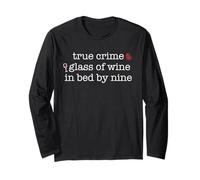 Vrai Crime Glass of Wine in Bed by Nine Fan Funny Meme Manche Longue