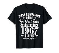 Vrai Dieu 1967 Idée Drôle Cadeau Humour Anniversaire 56 ans T-Shirt