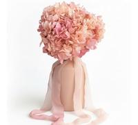 Vrai Hortensia Stabilisé Ivoire et Rose, Naturel et préservé, Grande Taille XXL, Souvenir de Mariage Éternel, Centre de Table Mariage, Bouquet Fleur séchée (Vanille Fraise)