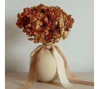 Vrai Hortensia stabilisé Orange Naturel Terracotta et préservé Grande Taille XXL, Souvenir de Mariage Éternel, Centre de Table Mariage, Bouquet Fleur séchée d'automne (Orange)