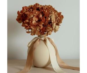 Vrai Hortensia stabilisé Orange Naturel Terracotta et préservé Grande Taille XXL, Souvenir de Mariage Éternel, Centre de Table Mariage, Bouquet Fleur séchée d'automne (Orange)
