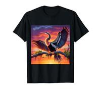 Vraiment comme Le dard Serpent Anhinga T-Shirt Graphique avec Valeur, Homme, Noir, M