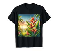 Vraiment comme Les Fleurs d'héliconia - Heliconia T-Shirt Graphique avec Valeur, Homme, Noir, XL