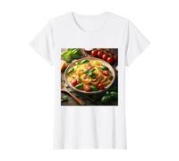 Vraiment Les pâtes Pappardelle T-Shirt Graphique avec Valeur, Femme, Blanc, M