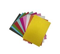 Vrandu Lot de 10 feuilles de papier cartonné pailleté sans poudre couleurs assorties pour loisirs créatifs 250 g/m² Format A4