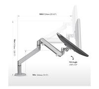 Vras Ecran PC, Aluminium réglable en Hauteur 17-32 Pouces LCD Support de Moniteur LED Support de Bureau Support de Montage de Moniteur à vérin à gaz Flexi, Installation Rapide(Silver Gray)