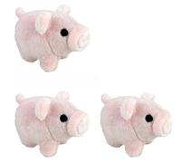 VRasehorn Lot de 3 mini cochons porte-bonheur en peluche d'environ 7 cm - Décoration de bricolage