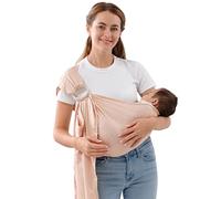 vrbabies Écharpe de transport pour bébé, porte-bébé nouveau-né à tout-petit, léger et respirant pour l'été, la natation, la piscine, la plage, poitrine avant rose (25,4 à 13,6 kg)