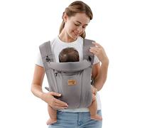 vrbabies Porte-bébé de nouveau-né, écharpe en soie glacée avec ceinture réglable et maille respirante 3D, face à l'intérieur et à l'extérieur, pour nouveau-nés et bébés plus âgés, 3,5 à 10 kg, gris