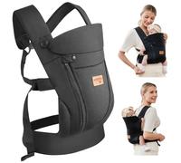 vrbabies Porte-bébé de nouveau-né, écharpe en soie glacée avec ceinture réglable et maille respirante 3D, transport face à l'intérieur et à l'extérieur sur le devant et l'arrière pour nouveau-nés et