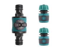 VReder Vanne d'arrêt de tuyau à libération rapide, double connecteur mâle pour tuyau d'arrosage et robinet, enrouleur de tuyau