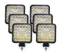 VREFOEAX Bloc Optique Pour Jeep Camion Bateau Tracteur ATV Tout-terrain 4X4 Mini Phare LED 96W Barre Lumineuse Projecteur 12V 24V Travail Voiture Jeu De Phares(6Pcs Square96W)