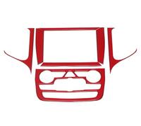 VREFOEAX pour Jeep pour Grand Cherokee 2014-2018 Console Centrale Voiture Navigation Tableau Bord Décoration Couverture Garniture Autocollants Accessoires Intérieurs Décoration Intérieure(Rouge)