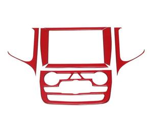 VREFOEAX pour Jeep pour Grand Cherokee 2014-2018 Console Centrale Voiture Navigation Tableau Bord Décoration Couverture Garniture Autocollants Accessoires Intérieurs Décoration Intérieure(Rouge)