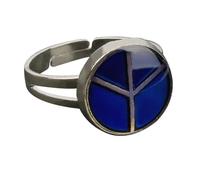 vreplrse Bague d'humeur réglable avec symbole de paix, changement de couleur, reflet l'humeur, ajout à la collection bijoux, style personnel, bague changement couleur, symbole paix réglable