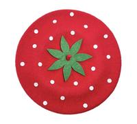vreplrse Béret fraise - Chapeau unique, élégant, confortable et chaud, idéal pour un look streetwear décontracté, les voyages, les fêtes, Noël, vacances et le Nouvel An.