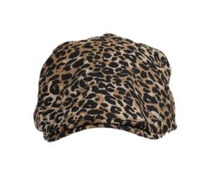 vreplrse Béret tendance pour femme, imprimé léopard, chapeau artistique décontracté avec visière réglable et pare-soleil, idéal pour les voyages et un look branché. Béret respirant à la mode