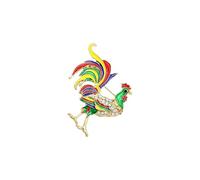 vreplrse Broche élégante en strass, ornée d'un coq et d'une poitrine de poulet. Bijou femme multicolore, insigne de revers unique, accessoire mode, cadeau d'anniversaire, blouse, manteau, écharpe,