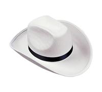 vreplrse Chapeau de Cowboy Mariée Demoiselle d'honneur Décor Performance Célébration Style Cowboy Chic Le diamètre du chapeau est de 21x17,5 cm/8x7 Western à Large, Blanc Noir, 40 x 33 x 14 cm