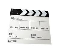 vreplrse Clap de cinéma en Bois, Pratique et utilisable dans pour Tous Les Studios. Clap de cinéma Professionnel, Mini et résistant, Blanc Chinois, 20x20cm