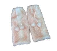 vreplrse Douce Fourrure synthétique à Motif cerf, pour Un Hiver Tout en Confort. Guêtres imprimées cerf, détails Pompons Moelleux, Chaussettes en Peluche Renne recouvrant Les guêtres, tapez+5