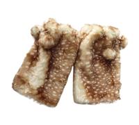 vreplrse Douce Fourrure synthétique à Motif cerf, pour Un Hiver Tout en Confort. Guêtres imprimées cerf, détails Pompons Moelleux, Chaussettes en Peluche Renne recouvrant Les guêtres, tapez+2